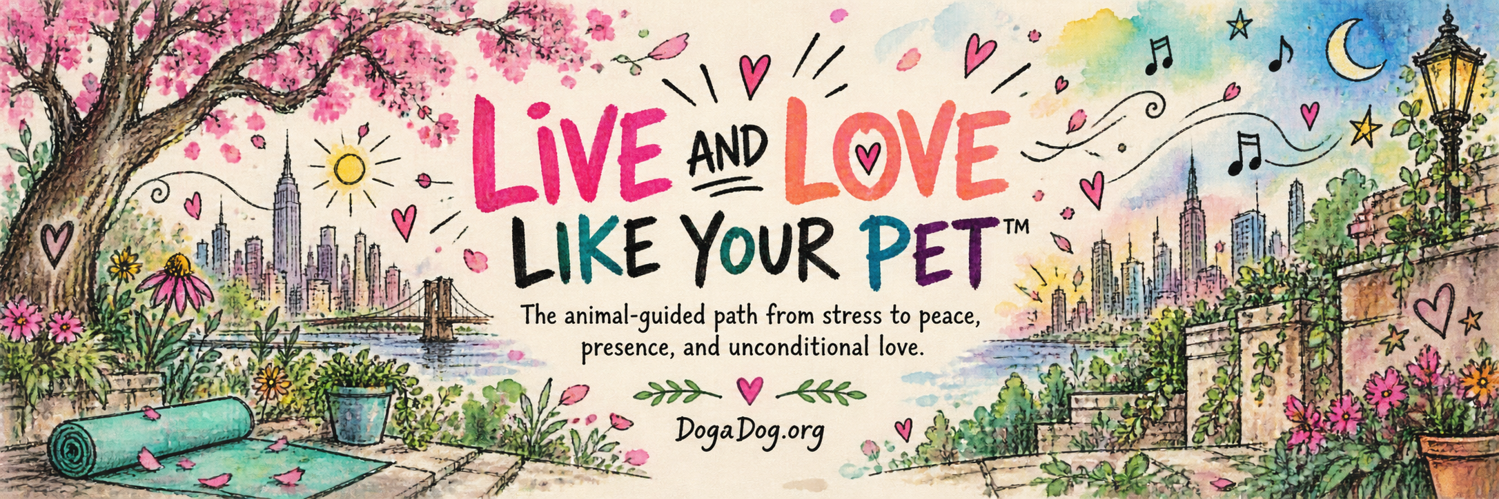 Live and Love Like Your Pet™ — Dogadog. The animal-guided path from stress to peace, presence, and unconditional love.